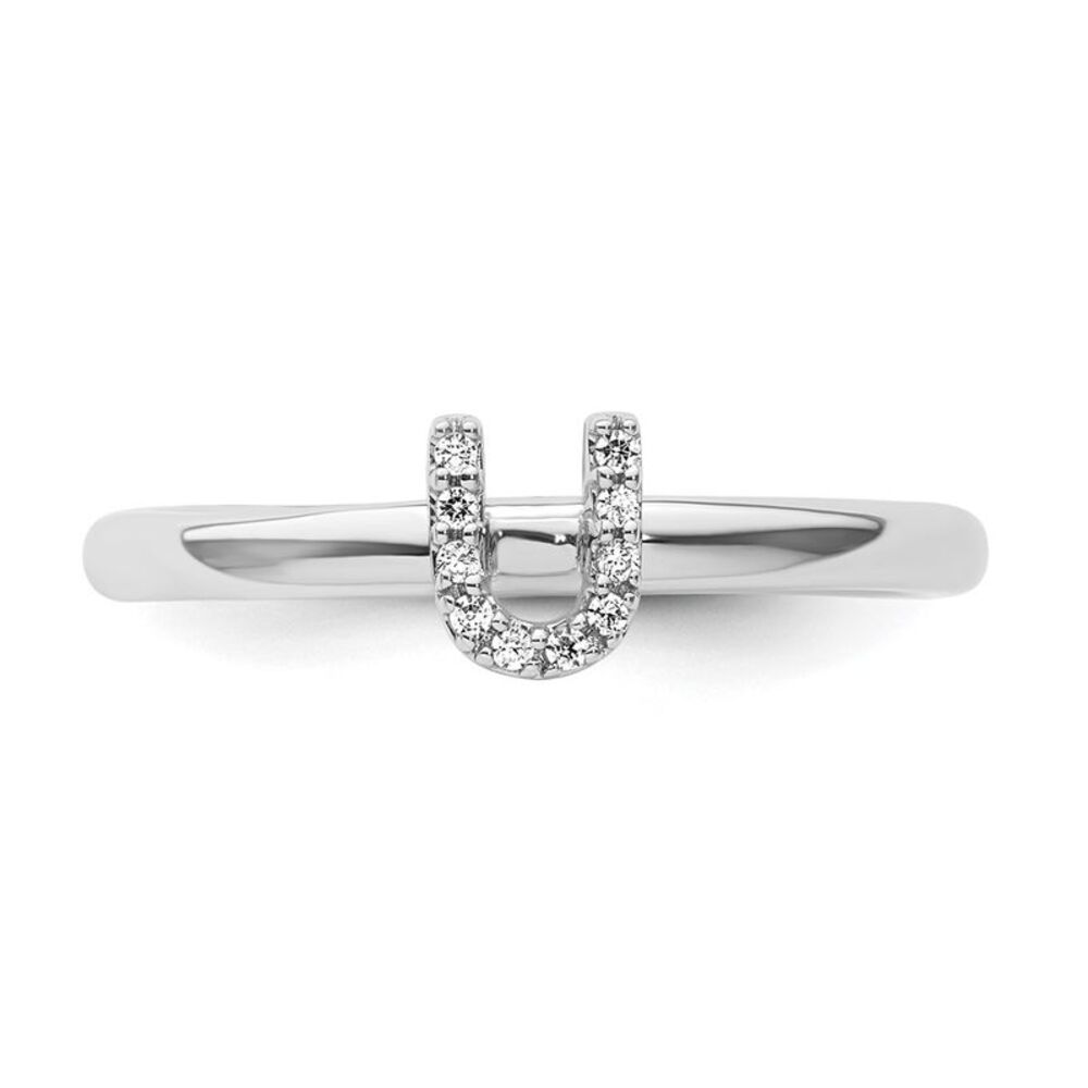 Kazi Luxury 14k White Gold Stackable Diamond Init… - image 4